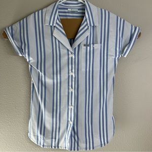 Columbia pfg button up stripe shirt